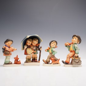 4pc Goebel Hummel Figurines, Rainy Day