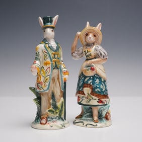 2pc Fitz and Floyd Rabbitt Couple Salt and Pepper Shakers