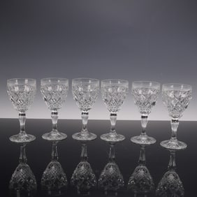 6pc Bohemia Crystal Lead Cut Glass Stemware
