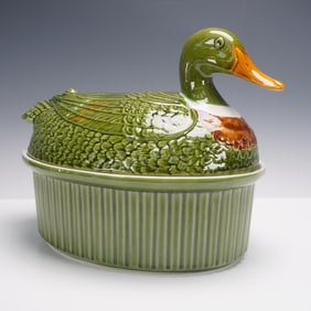 2pc Ceramic Tureen with Duck Form Lid