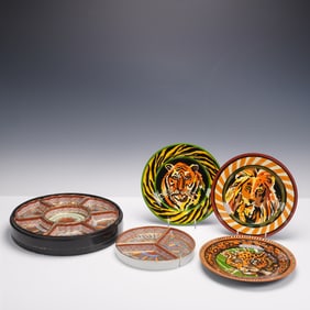 13pc Bob Mackie Plates and Japanese Sectional Serving Sets