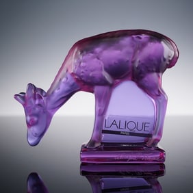 Lalique Crystal Figurine, Purple Deer