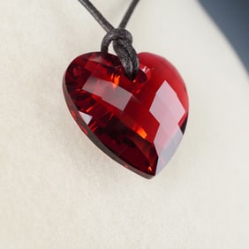 Swarovski Crystal Bordeaux Heart Pendant Necklace