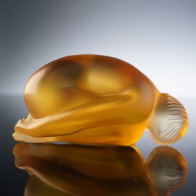 Lalique Crystal Figurine, Resting Nude Woman