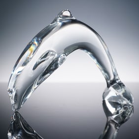 Baccarat Crystal Figurine, Diving Dolphin