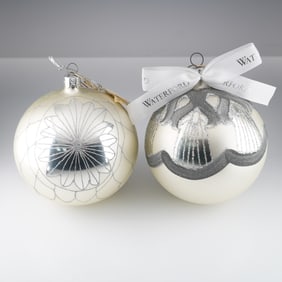 2pc Waterford Holiday Heirloom Christmas Tree Ornaments