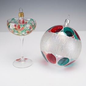 2pc Waterford Holiday Heirloom Christmas Tree Ornaments
