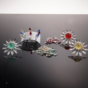 6pc Swarovski Crystal Renewal Gifts- Marguerite Flowers, Stones & Tulips