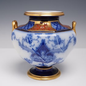 Moorcroft Macintyre Aurelian Vase, Blue and Gilt Imari Design