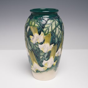 Moorcroft Pottery Vase by Angie Davenport, Angel's Trumpet