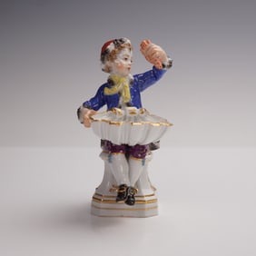 Meissen Porcelain Figural Boy Salt Cellar
