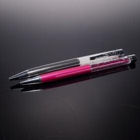 2pc Swarovski Ballpoint Pens, Pink and Black