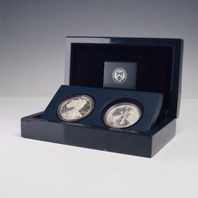 2012-S American Silver Eagle 2 Coins Set