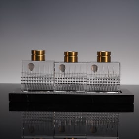 Waterford Crystal Lismore Short Stories Candlestick Set with Marble Base