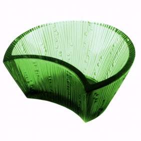 Lalique Crystal Green Bowl, Luna, Sealed Box