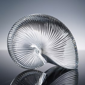 Baccarat Crystal Nautilus Shell Paperweight