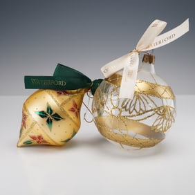 2pc Waterford Holiday Heirloom Christmas Tree Ornaments