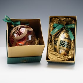 2pc Waterford Holiday Heirloom Christmas Tree Ornaments