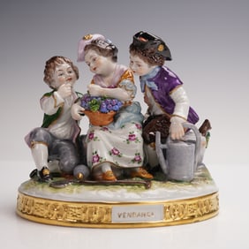 Muller Volkstedt Figurine, Grape Harvest