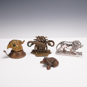 5pc Vintage Metal Desk Accessories
