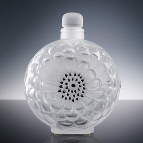 Lalique Crystal Perfume Bottle with Stopper, Dahlia