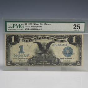 1899 $1 Silver Certificate "Black Eagle" Banknote PMG Graded 25 Very Fine