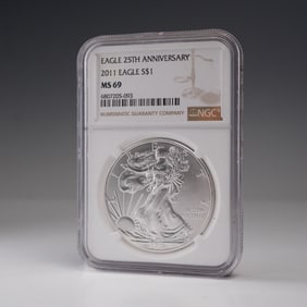 2011 American Silver Eagle Dollar Coin NGC Graded MS 69