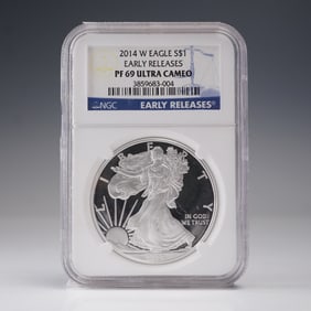 2014-W American Silver Eagle Type 1 Dollar NGC Graded PF 69 Ultra Cameo