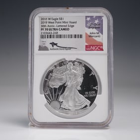 2016-W American Silver Eagle Type 1 Dollar NGC Graded PF 70 Ultra Cameo