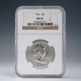 1956 Franklin Silver Half Dollar NGC Graded MS 65