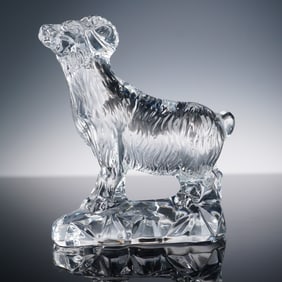 Baccarat Crystal Chinese Zodiac Animal Figurine, Ram