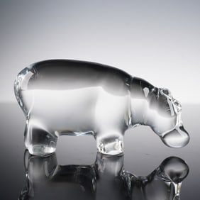 Baccarat Crystal Figurine, Hippopotamus