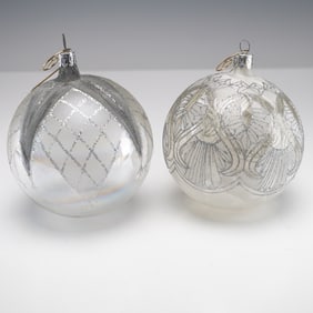 2pc Waterford Holiday Heirloom Christmas Tree Ornaments