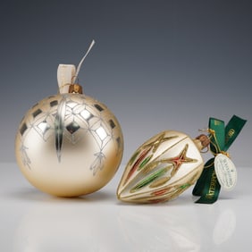 2pc Waterford Holiday Heirloom Christmas Tree Ornaments