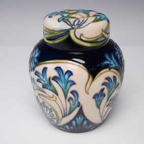 2pc Moorcroft Midnight Blue Ginger Jar, Philip Gibson