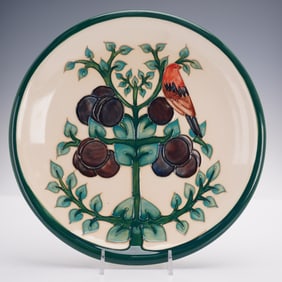 Moorcroft Pottery Plate, Plum Trees and Bird