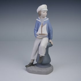 Lladro Porcelain Figurine, Boy w/Yacht 01014810