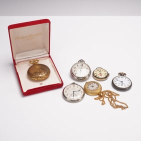 6pc Assorted Vintage Pocket Watches