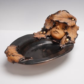 Fired Fantasies Art Nouveau Style Decorative Bowl