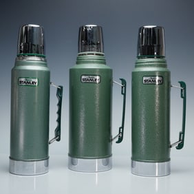 3pc Stanley Aladdin Steel Quart Thermos Bottles, Quart and Half Gallon