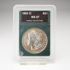 1883-O Morgan Dollar Silver One Dollar Coin OCC Graded MS 67