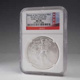 2013 (S) American Silver Eagle Type 1 NGC Graded MS 70