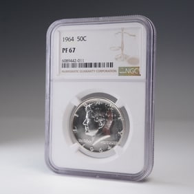 1964 Kennedy Half Dollar Silver Dollar Coin NGC Graded PF 67