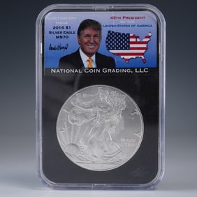 2016 Eagle American Silver Dollar Coin NCG Graded MS 70