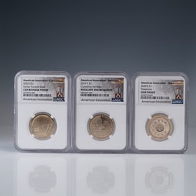 3pc 2019-P & 2020-S American Innovation One Dollar NGC Graded Coins