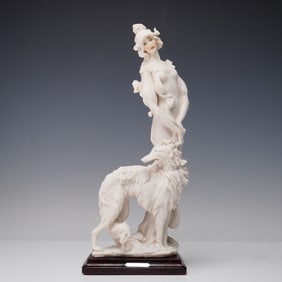 Giuseppe Armani Figurine, Lady with Borzoi Dog