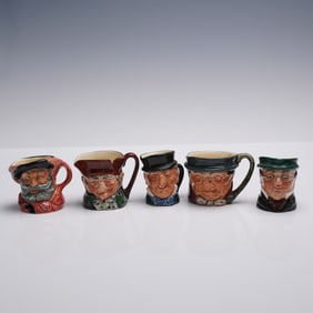 5pc Royal Doulton Miniature Character Jug Collectibles