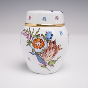 Moorcroft Enamel by A.J Rose Lidded Vase
