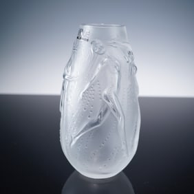 Lalique Crystal Vase, Nymphes