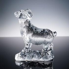 Baccarat Crystal Chinese Zodiac Animal Figurine, Ram
